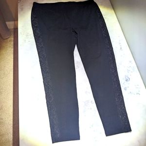 Style & Co. Black Pant with Lace Trim
